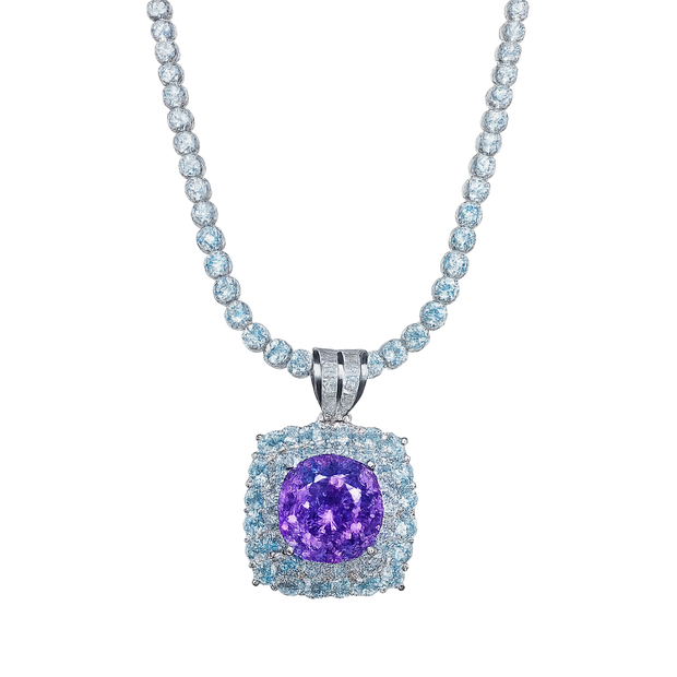 HLJN002 Lumia MajestyLuxe Pendant Necklace - Platinum Statement Gift