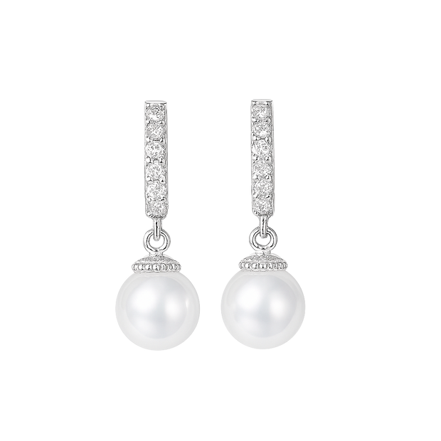 HLJE010 Muse PearlLuxe Earrings – Platinum PureLustre Gift