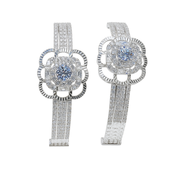 HLJB011 Nova BloomLuxe Bracelet - Platinum Statement Gift