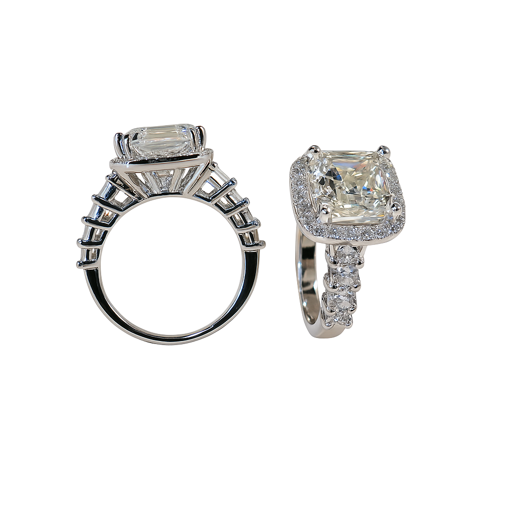 HLJR018 Aura CushonLuxe Ring – Platinum Gift For Her