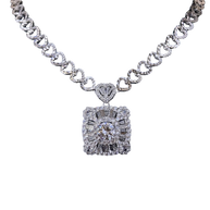 HLJN007 Lumia HeartLinkLuxe Necklace - Platinum Statement Gifts For Her