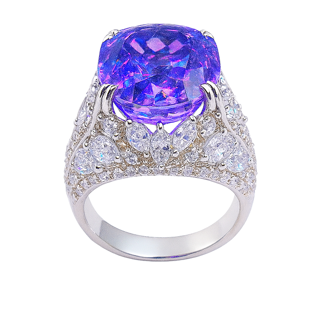 HLJR007 Aura OvalLuxe Ring – Platinum Statement Gift