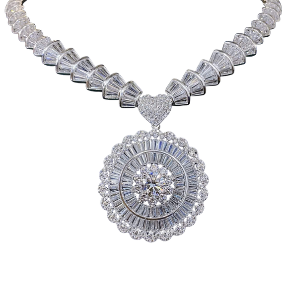 HLJN004 Lumia GalaxyLuxe Necklace – Platinum Statement Gift For Her