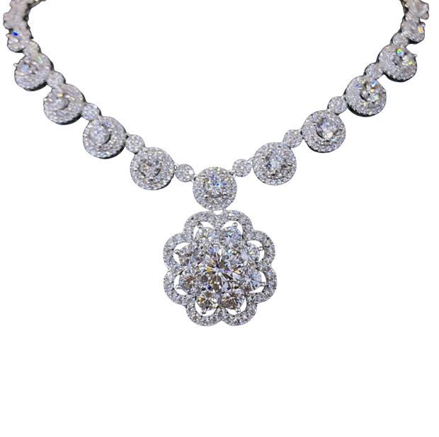 HLJN011 Lumia BloomLuxe Necklace - Platinum Anniversary Gift