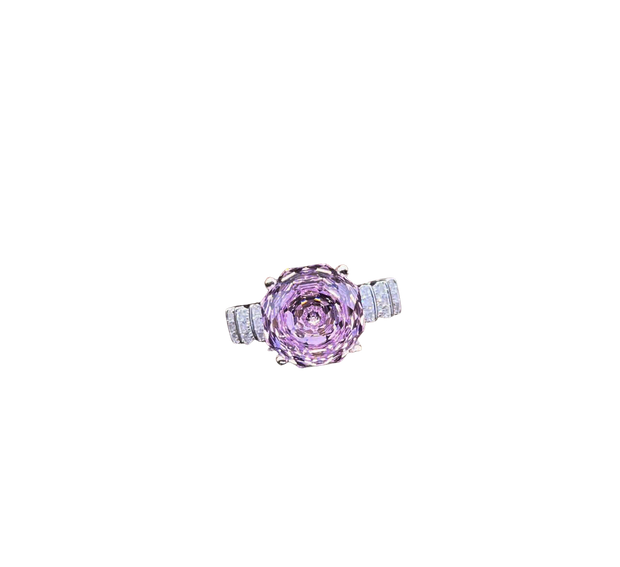 HLJR021 Aura SpiralPrism Ring – Platinum Statement Gift
