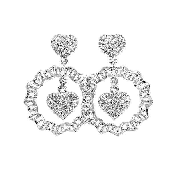 HLJE020 Muse GleamLuxe Earrings - Platinum Statement Gift