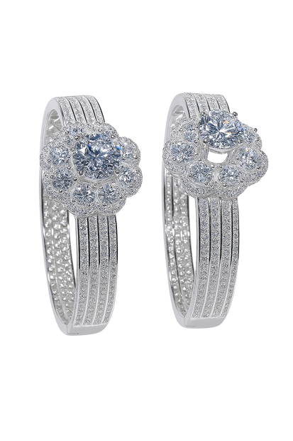 HLJB020 Nova CrystalBloomLuxe Bracelet - Platinum Statement Gift