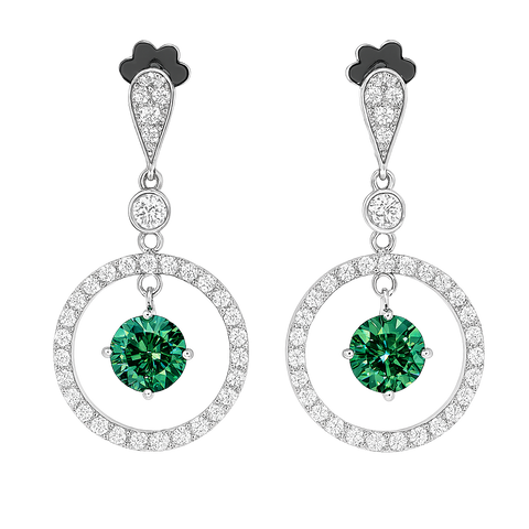 HLJE009 Muse DangleLuxe Earrings - Platinum Statement Gift