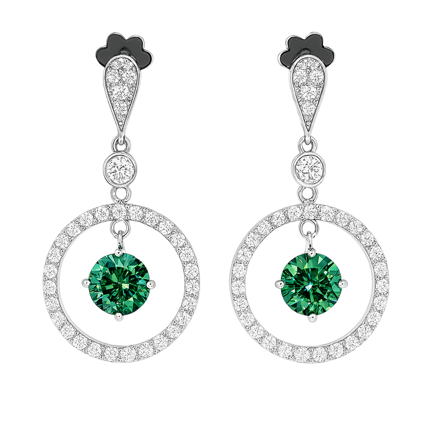 HLJE009 Muse DangleLuxe Earrings - Platinum Statement Gift