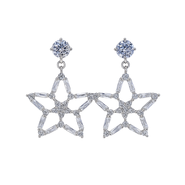 HLJE015 Muse StarlightLuxe Earrings – Platinum Statement Gift