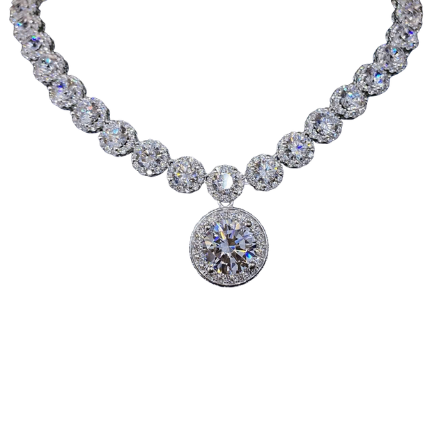 HLJN013 Lumia SphereLuxe Necklace - Platinum Statement Gift