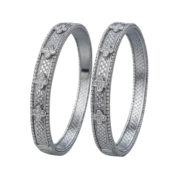 HLJB012 Nova FleurEdgeLuxe Bracelet - Platinum Statement Gift
