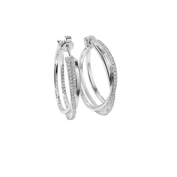 HLJE018 Muse TrinitySparkLuxe Earrings – Platinum Statement Gift