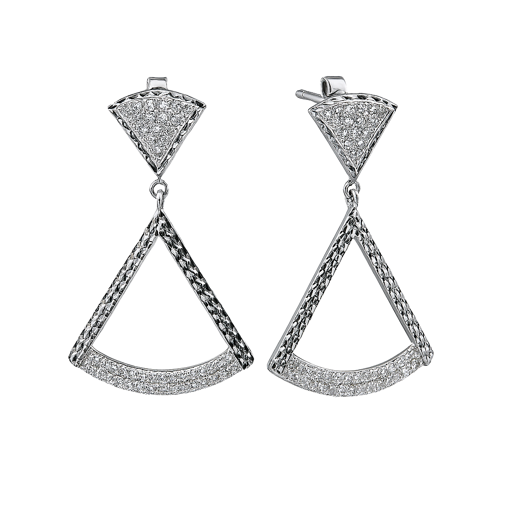 HLJE016 Muse PrismArcLuxe Earrings – Platinum Statement Gift