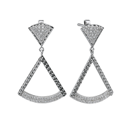 HLJE016 Muse PrismArcLuxe Earrings – Platinum Statement Gift