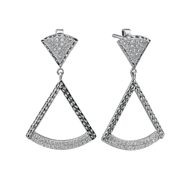HLJE016 Muse PrismArcLuxe Earrings – Platinum Statement Gift