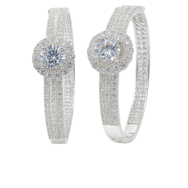 HLJB022 Nova ImperialBloomLuxe Bracelet - Platinum Statement Gift