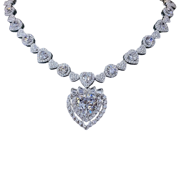 HLJN012 Lumia HeartLuxe Necklace - Platinum Statement Gift