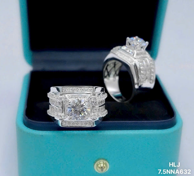 HLJR017 Force RoundLuxe Ring - Platinum Statement Gift For Him
