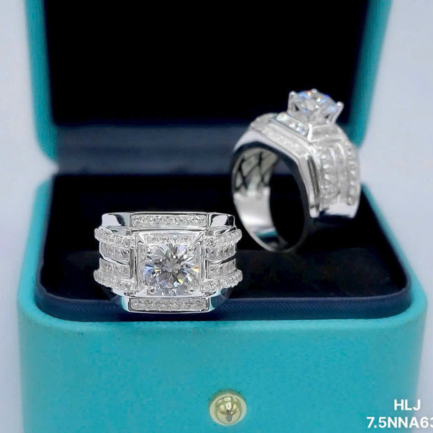 HLJR017 Force RoundLuxe Ring - Platinum Statement Gift For Him