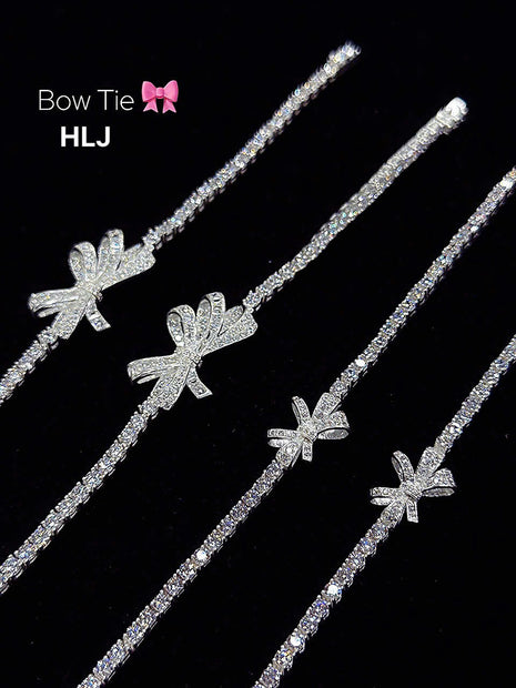 HLJS016 Bellea Bow TieLuxe Set – Platinum Statement Gift