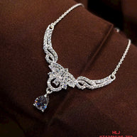 HLJN021 Lumia TeardropLuxe Necklace - Platinum Statement Gift