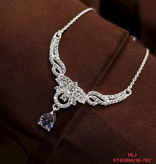 HLJN021 Lumia TeardropLuxe Necklace - Platinum Statement Gift