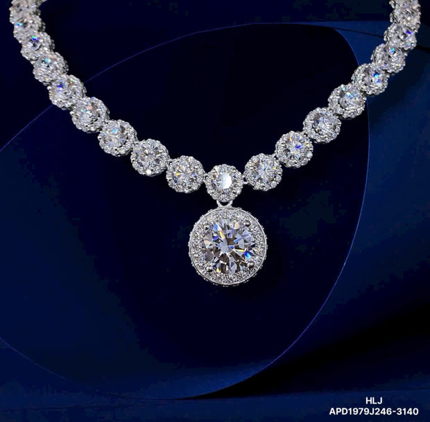 HLJN013 Lumia SphereLuxe Necklace - Platinum Statement Gift