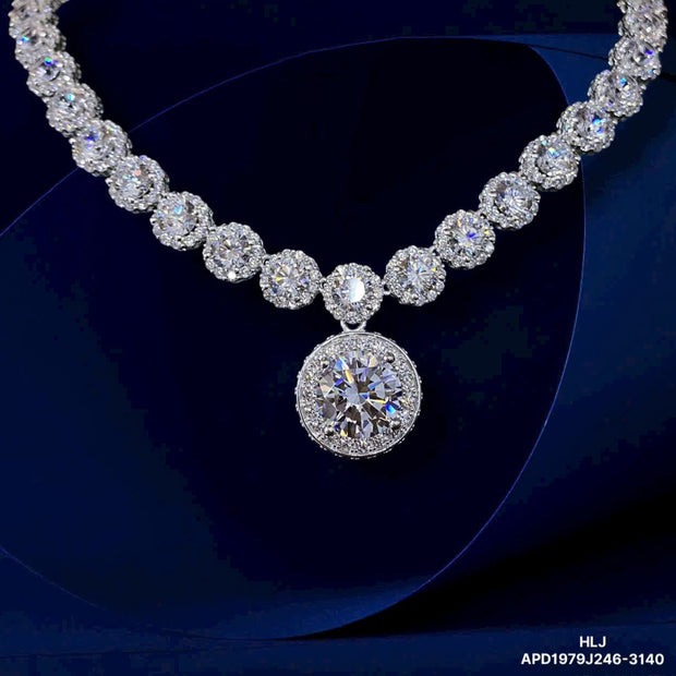 HLJN013 Lumia SphereLuxe Necklace - Platinum Statement Gift