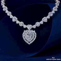 HLJN012 Lumia HeartLuxe Necklace - Platinum Statement Gift