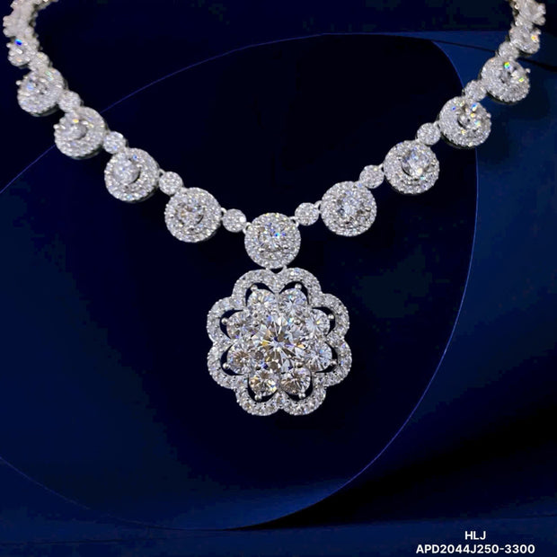 HLJN011 Lumia BloomLuxe Necklace - Platinum Anniversary Gift