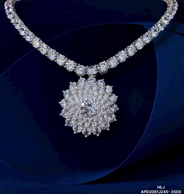 HLJN006 Lumia BloomingLuxe Necklace – Platinum Statement Gifts For Her