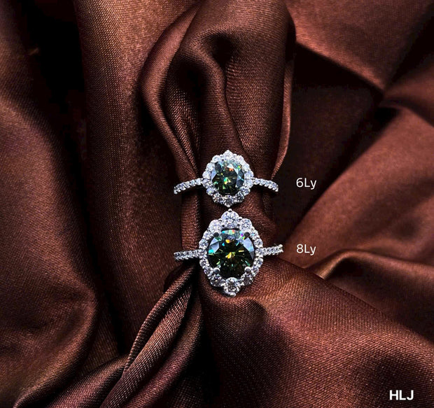 HLJS017 Aura TwinLustreLuxe Ring Set - Platinum Couple Gift