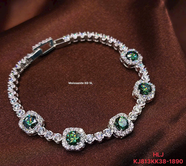 HLJB010 Nova EverGleamLuxe Bracelet - Platinum Moissanite Memories Gift