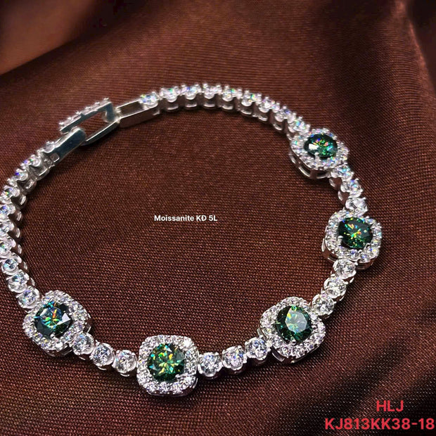 HLJB010 Nova EverGleamLuxe Bracelet - Platinum Moissanite Memories Gift