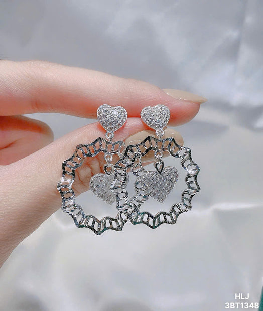 HLJE020 Muse GleamLuxe Earrings - Platinum Statement Gift