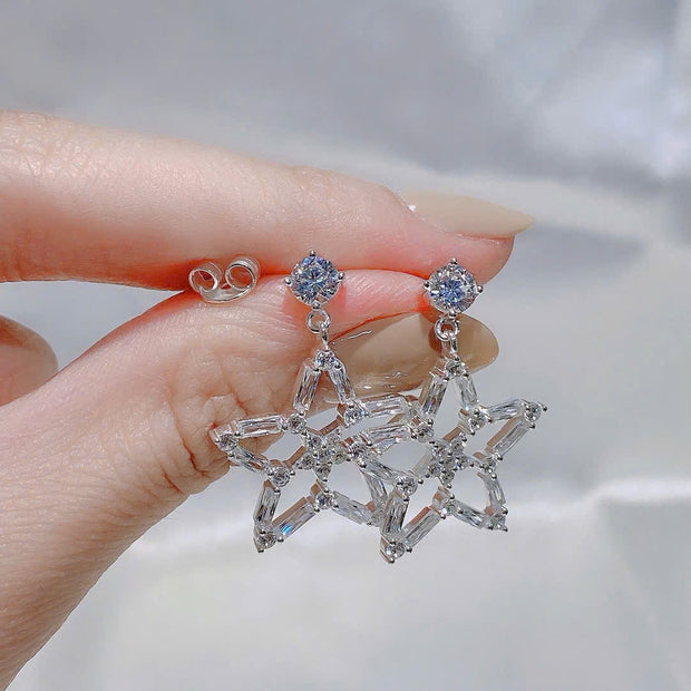 HLJE015 Muse StarlightLuxe Earrings – Platinum Statement Gift