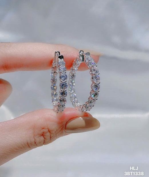 HLJE014 Muse HoopLuxe Earrings – Platinum Statement Gift